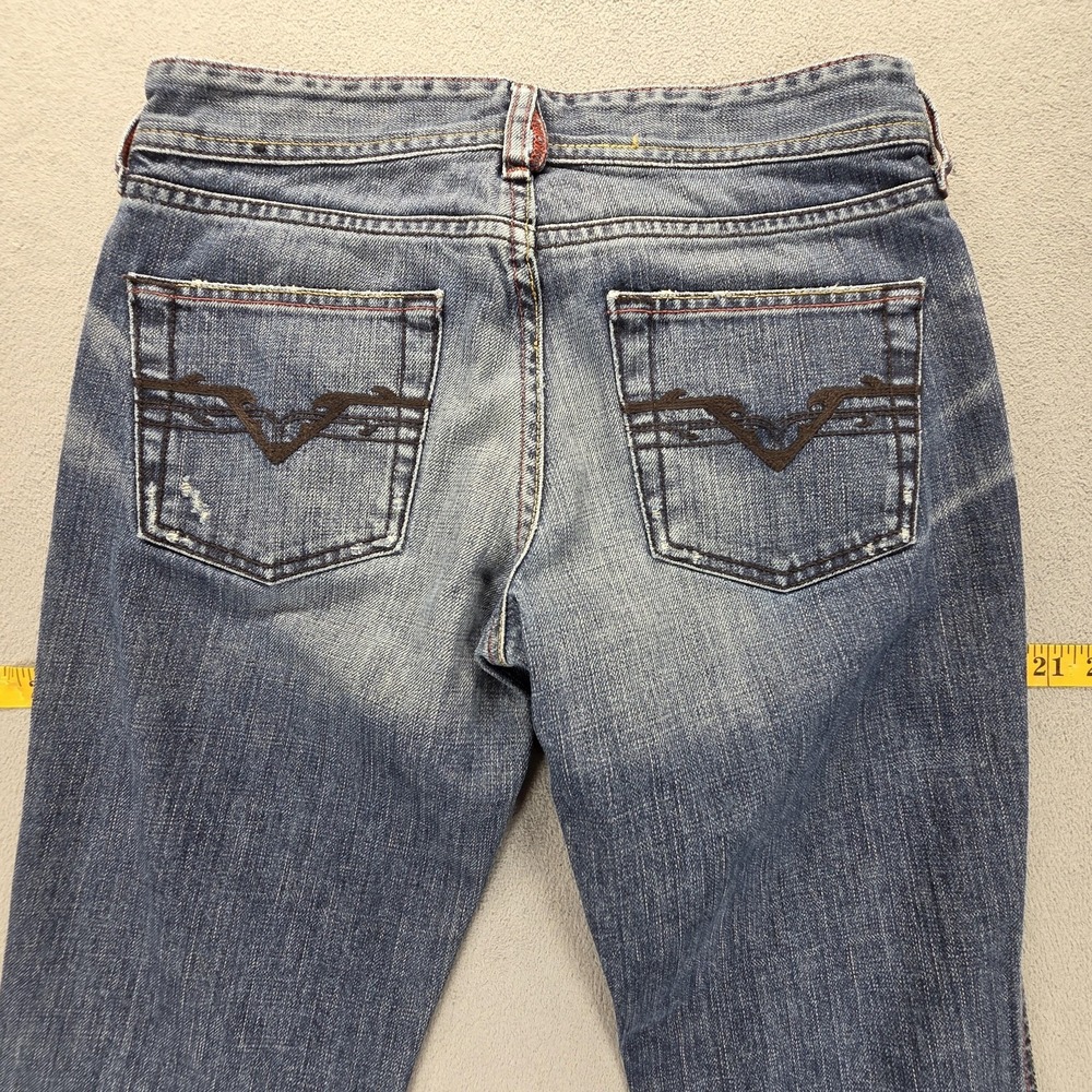 Diesel Jeans Womens 26x34 Blue Medium Wash Slim Bootcut Embroidered Italy - Picture 15 of 16
